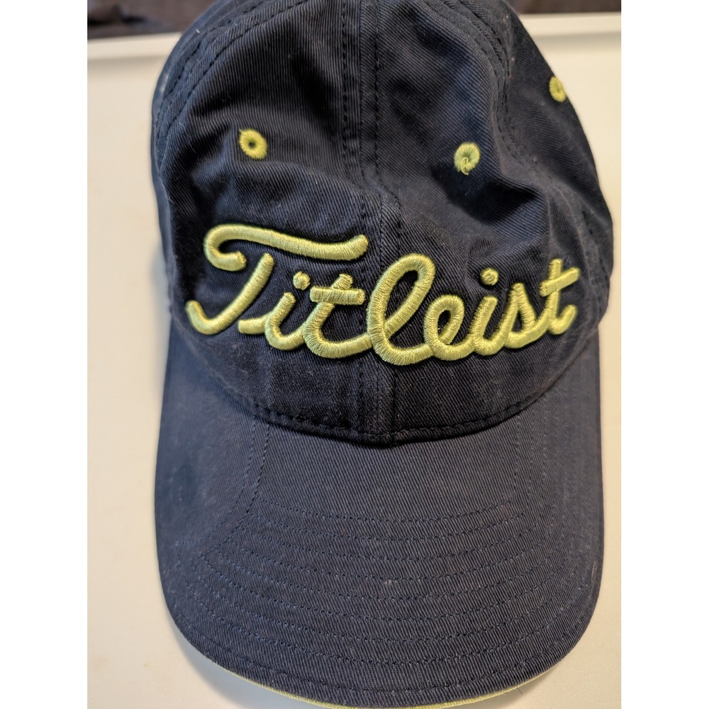 Titleist by New Era Navy Golf Baseball Cap Embroidered Yellow Logo Adjustable